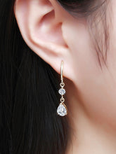 Load image into Gallery viewer, Rhinestoned Faux Crystal Oval Drop Earrings