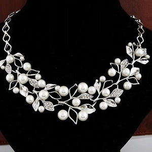 Alloy Inlaid With Imitation Rhinestone Beads Necklace