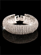 Load image into Gallery viewer, Wide Alloy Rhinestone Embellished Bracelet