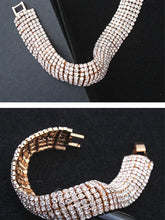 Load image into Gallery viewer, Wide Alloy Rhinestone Embellished Bracelet