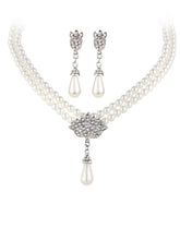 Load image into Gallery viewer, Elegance Pearl Rhinestone Necklace And Earrings