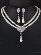 Load image into Gallery viewer, Elegance Pearl Rhinestone Necklace And Earrings