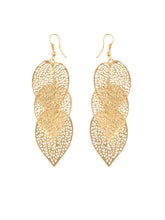 Load image into Gallery viewer, Gold Hollow Out Metal Leaf Earrings