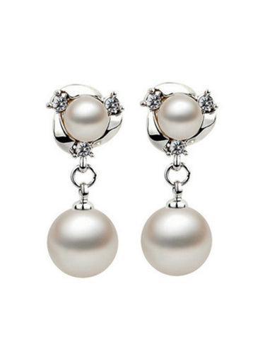 Silver Plated Pearl Earrings