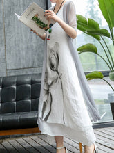 Load image into Gallery viewer, Casual Lotus Printed Two-Piece Maxi Dress
