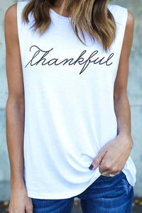 Round Neck  Letters T-Shirts