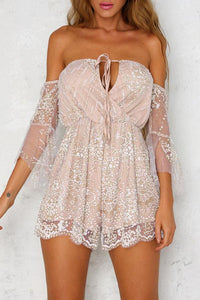 Two-Way Off Shoulder Sequins Playsuits