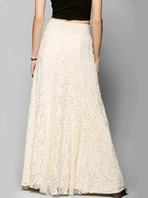 Load image into Gallery viewer, Solid Lace Elastic Waist Flared Maxi Skirt