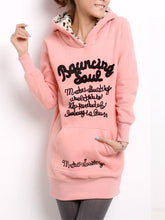 Load image into Gallery viewer, Longline Kangaroo Pocket Letters Fleece Lined Hoodie