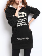 Load image into Gallery viewer, Longline Kangaroo Pocket Letters Fleece Lined Hoodie