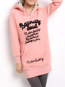 Longline Kangaroo Pocket Letters Fleece Lined Hoodie