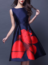 Load image into Gallery viewer, Summer Boat Neck Printed Skater Dress