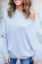 Load image into Gallery viewer, Open Shoulder Plain Batwing Sleeve Sweaters