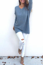 Load image into Gallery viewer, V Neck  Loose Fitting Plain Sweaters