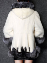 Load image into Gallery viewer, Luxurious Hooded  Faux Fur Color Block Coats