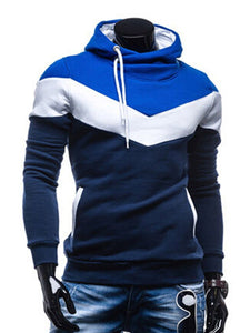 Drawstring Pocket  Color Block Men Hoodie