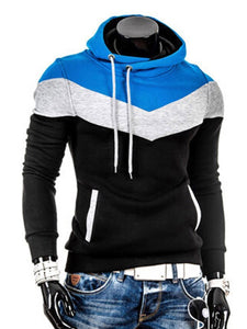 Drawstring Pocket  Color Block Men Hoodie