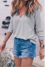 Load image into Gallery viewer, V Neck Knit  Plain Sweaters