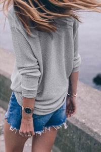 V Neck Knit  Plain Sweaters