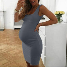 Load image into Gallery viewer, Solid Grey Maternity Casual Sundress