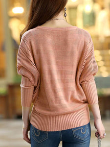 Round Neck  Plain Long Sleeve T-Shirts