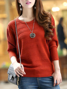 Round Neck  Plain Long Sleeve T-Shirts