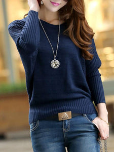 Round Neck  Plain Long Sleeve T-Shirts