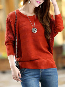 Round Neck  Plain Long Sleeve T-Shirts