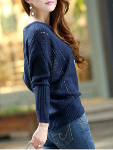 Round Neck  Plain Long Sleeve T-Shirts