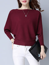 Load image into Gallery viewer, Plain  Batwing Sleeve Pullover