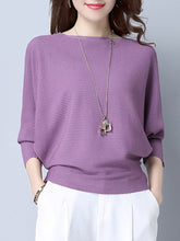 Load image into Gallery viewer, Plain  Batwing Sleeve Pullover