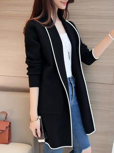 Lapel Casual Solid Trench Coats