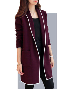 Lapel Casual Solid Trench Coats