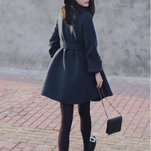 Load image into Gallery viewer, Elegant Bowknot Slim Woolen Coat