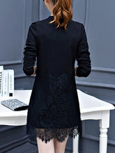 Load image into Gallery viewer, Round Neck  Decorative Lace Patch Pocket  Plain  Polyester Shift Dress