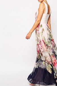 Crew Neck  Backless  Bohemian Maxi Dresses