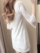 Load image into Gallery viewer, Round Neck  Lace  Lace Shift Dress