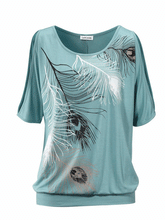 Load image into Gallery viewer, Round Neck  Floral Short Sleeve T-Shirts