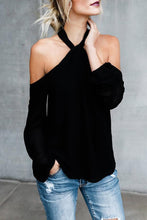 Load image into Gallery viewer, Open Shoulder  Cutout  Plain Blouses