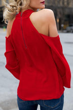 Load image into Gallery viewer, Open Shoulder  Cutout  Plain Blouses