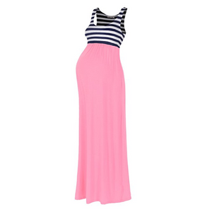 Maternity Stripe Maxi Tank Dress