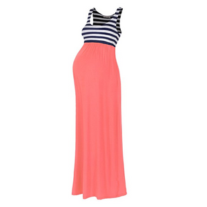 Maternity Stripe Maxi Tank Dress