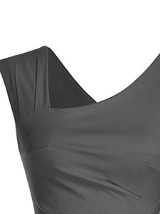 Asymmetric Neck  Plain  Blend Bodycon Dress