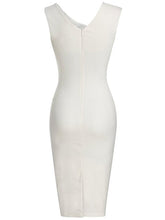 Load image into Gallery viewer, Asymmetric Neck  Plain  Blend Bodycon Dress