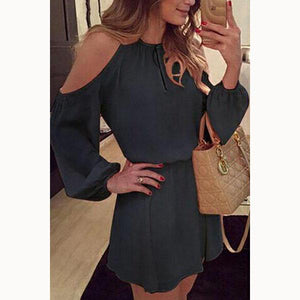 Round Neck  Backless  Plain Casual Dresses