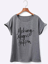 Load image into Gallery viewer, Round Neck  Loose Fitting  Letters T-Shirts