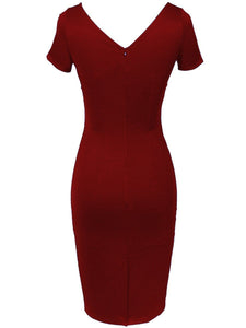 Square Neck  Color Block Bodycon Dress