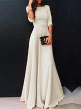 Load image into Gallery viewer, Round Neck  Plain Maxi Dress