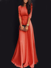 Load image into Gallery viewer, Round Neck  Plain Maxi Dress