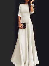 Load image into Gallery viewer, Round Neck  Plain Maxi Dress